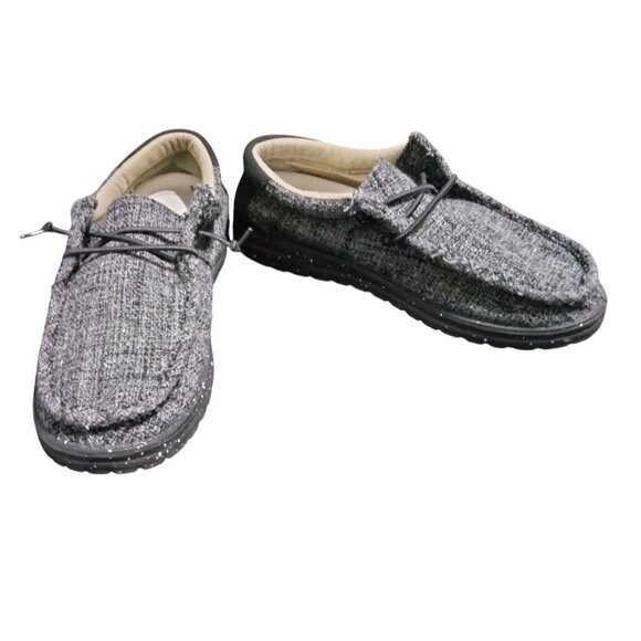 Mens Lace Up Fashion Loafers Size 8 With Polyurethane Sole Grey - Picture 3 of 13